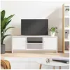 Image de Meuble TV blanc 102x30x37,5 cm bois d ingénierie