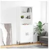 Image de Buffet Haut, Armoire de Rangement avec Pieds, Meuble de Rangement, Organisateur Salon Salle de Séjour, Moderne, Blanc Bois d'Ingénierie