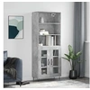 Image de Buffet Haut, Armoire de Rangement avec Pieds, Meuble de Rangement, Organisateur Salon Salle de Séjour, Moderne, Gris Béton Bois d'Ingénierie