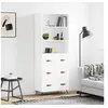 Image de Buffet Haut, Armoire de Rangement avec Pieds, Meuble de Rangement, Organisateur Salon Salle de Séjour, Moderne, Blanc Bois d'Ingénierie 3189349