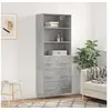 Image de Buffet haut Gris béton 69,5x34x180 cm Bois d'ingénierie3189369