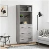 Image de Buffet haut Sonoma gris 69,5x34x180 cm Bois d'ingénierie 3189379