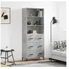 Image de Buffet haut Gris béton 69,5x34x180 cm Bois d'ingénierie 3189385