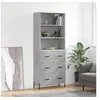 Image de Buffet haut Gris béton 69,5x34x180 cm Bois d ingénierie