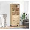 Image de Buffet Haut, Armoire de Rangement avec Pieds, Meuble de Rangement, Organisateur Salon Salle de Séjour, Industriel, Chêne Sonoma Bois d'Ingénierie