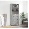 Image de Hoge kast 69,5x34x180 cm bewerkt hout betongrijs3189401