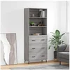 Image de Buffet haut Sonoma gris 69,5x34x180 cm Bois d'ingénierie 3189403