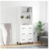 Image de Buffet haut Blanc 69,5x34x180 cm Bois d'ingénierie 3189405