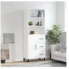 Image de Hoge kast 69,5x34x180 cm bewerkt hout wit3189469