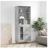 Image de Buffet haut Gris béton 69,5x34x180 cm Bois d ingénierie