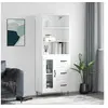 Image de Buffet haut Blanc 69,5x34x180 cm Bois d'ingénierie3189501