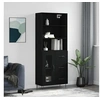 Image de Buffet haut Noir 69,5x34x180 cm Bois d'ingénierie 3189502