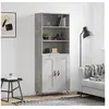 Image de Buffet haut Gris béton 69,5x34x180 cm Bois d'ingénierie 3189929