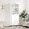 Image de Buffet haut Blanc 69,5x34x180 cm Bois d'ingénierie 3189933