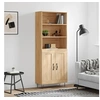 Image de Buffet Haut, Armoire de Rangement avec Pieds, Meuble de Rangement, Organisateur Salon Salle de Séjour, Industriel, Chêne Sonoma Bois d'Ingénierie
