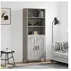 Image de Buffet Haut, Armoire de Rangement avec Pieds, Meuble de Rangement, Organisateur Salon Salle de Séjour, Industriel, Sonoma Gris Bois d'Ingénierie