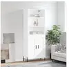 Image de Buffet Haut, Armoire de Rangement avec Pieds, Meuble de Rangement, Organisateur Salon Salle de Séjour, Industriel, Blanc Bois d'Ingénierie
