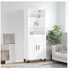 Image de Buffet Haut, Armoire de Rangement avec Pieds, Meuble de Rangement, Organisateur Salon Salle de Séjour, Industriel, Blanc Bois d'Ingénierie