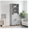 Image de Buffet Haut, Armoire de Rangement avec Pieds, Meuble de Rangement, Organisateur Salon Salle de Séjour, Industriel, Gris Béton Bois d'Ingénierie