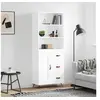 Image de Buffet haut Blanc 69,5x34x180 cm Bois d'ingénierie 3189989
