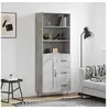 Image de Buffet haut Gris béton 69,5x34x180 cm Bois d'ingénierie3190017