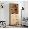 Image de Buffet Haut, Armoire de Rangement avec Pieds, Meuble de Rangement, Organisateur Salon Salle de Séjour, Industriel, Chêne Sonoma Bois d'Ingénierie