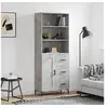 Image de Hoge kast 69,5x34x180 cm bewerkt hout betongrijs3190025