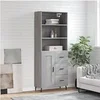 Image de Buffet Haut, Armoire de Rangement avec Pieds, Meuble de Rangement, Organisateur Salon Salle de Séjour, Industriel, Sonoma Gris Bois d'Ingénierie