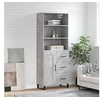 Image de Buffet Haut, Armoire de Rangement avec Pieds, Meuble de Rangement, Organisateur Salon Salle de Séjour, Industriel, Gris Béton Bois d'Ingénierie