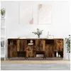 Image de Buffets 3 pcs Chêne fumé Bois d ingénierie
