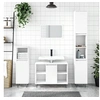 Image de 3-delige Badkamermeubelset bewerkt hout wit3190299