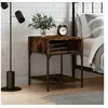 Image de Table de chevet chêne fumé 40x41x50 cm bois d ingénierie