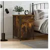 Image de Table de chevet chêne fumé 40x42x60 cm bois d'ingénierie825907
