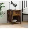 Image de Table de chevet chêne fumé 40x42x50 cm bois d ingénierie