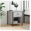 Image de Table de Chevet, Armoire de Nuit avec Pieds Réglables, Armoire de Lit avec Rangement, Table de Nuit Chambre, Moderne, Sonoma Gris Bois d'Ingénierie