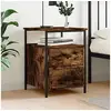 Image de Table de chevet chêne fumé 44x45x60 cm bois d'ingénierie826007
