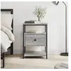 Image de Table de Chevet, Armoire de Nuit avec Pieds Réglables, Armoire de Lit avec Rangement, Table de Nuit Chambre, Moderne, Sonoma Gris Bois d'Ingénierie