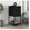 Image de Table de Chevet, Armoire de Nuit avec Pieds Réglables, Armoire de Lit avec Rangement, Table de Nuit Chambre, Moderne, Noir Bois d'Ingénierie