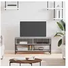 Image de Meuble TV, Armoire de Télévision avec 2 Compartiments et Etagère, Meuble Télé avec Pieds Salle de Séjour, Sonoma Gris Bois d'Ingénierie