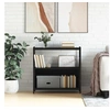 Image de Bibliothèque noir 80x30x78,5 cm bois d'ingénierie et fer832793