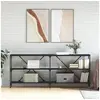 Image de Table console noir 180x30x75 cm bois d ingénierie et fer