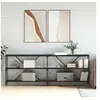 Image de Table console noir 200x30x75 cm bois d'ingénierie et fer832858