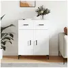 Image de Buffet, Armoire avec Pieds, Meuble de Rangement avec Portes, Organisateur de Salon Intérieur, Moderne, Blanc Bois d'Ingénierie