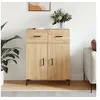 Image de Buffet, Armoire avec Pieds, Meuble de Rangement avec Portes, Organisateur de Salon Intérieur, Moderne, Chêne Sonoma Bois d'Ingénierie
