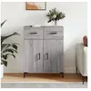 Image de Buffet, Armoire avec Pieds, Meuble de Rangement avec Portes, Organisateur de Salon Intérieur, Moderne, Sonoma Gris Bois d'Ingénierie