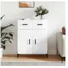 Image de Buffet Blanc brillant 69,5x34x90 cm Bois d ingénierie