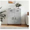 Image de Buffet, Armoire avec Pieds, Meuble de Rangement avec Portes, Organisateur de Salon Intérieur, Moderne, Gris Béton Bois d'Ingénierie