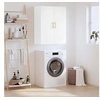 Image de Armoire Murale, Placard Suspendu avec Rangement, Meuble Flottant de Salon Bureau Chambre à Coucher, Moderne, Blanc Bois d'Ingénierie