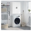 Image de Armoire Murale, Placard Suspendu avec Rangement, Meuble Flottant de Salon Bureau Chambre à Coucher, Moderne, Blanc Bois d'Ingénierie