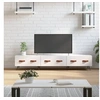 Image de Meuble TV blanc brillant 150x36x30 cm bois d ingénierie